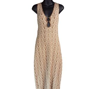 House of Harlow 1960  geometric knit maxi dress medium women’s maxi brown